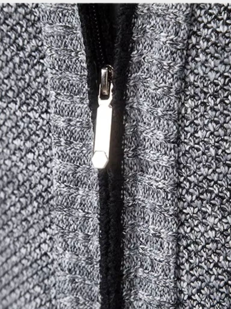 Men’s Knit Sweater – Elegant Full Zip Casual Everyday Knitwear