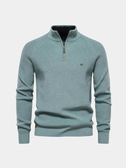 Men’s Knit Sweater – Elegant Quarter Zip Casual Everyday Knitwear