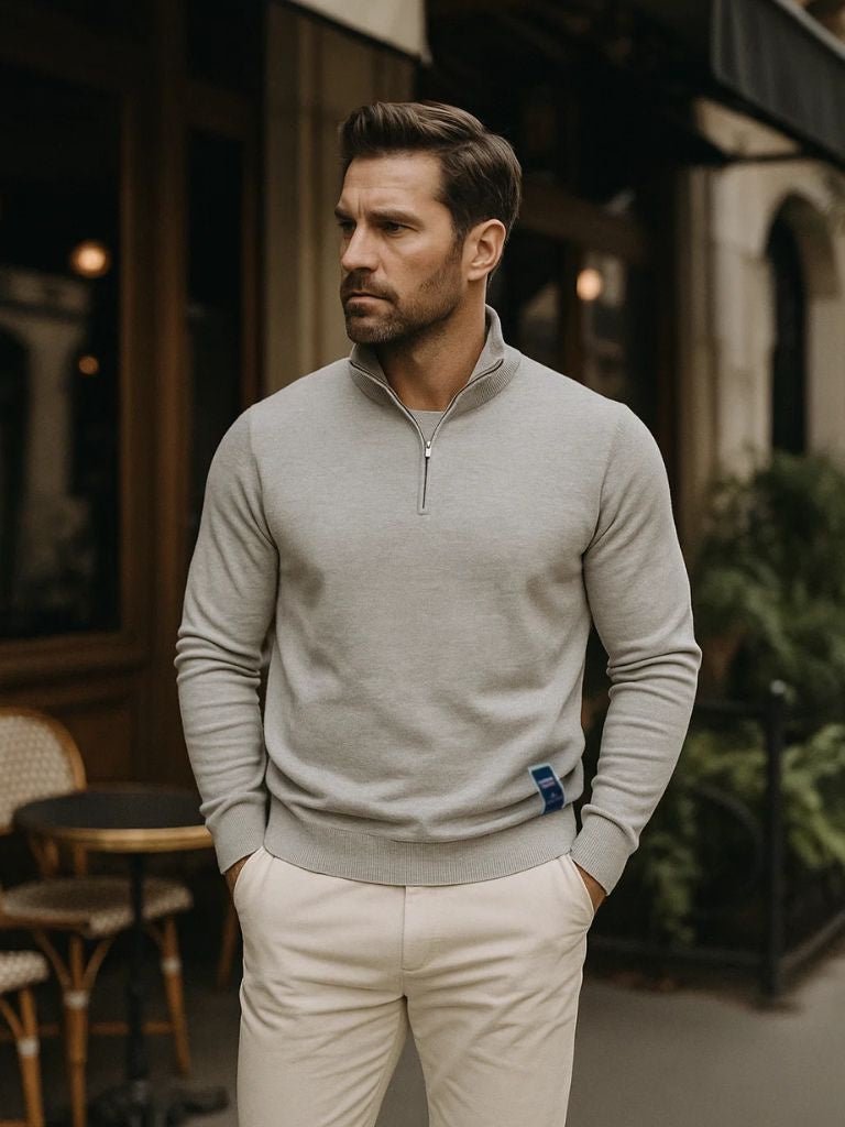 Men’s Knit Knit Sweater – Half Zip Knitwear Casual Everyday Knitwear